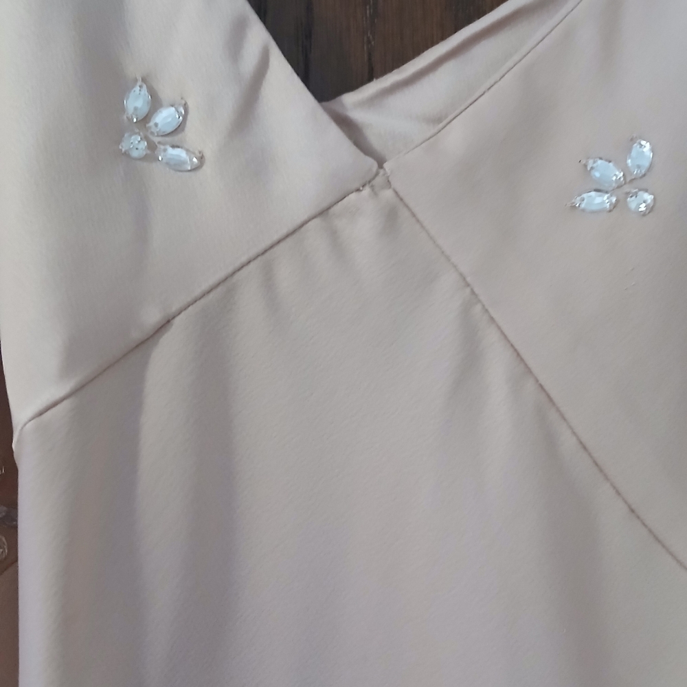 A New Day Silky Rhinestone  Slip Dress - Picture 3 of 6